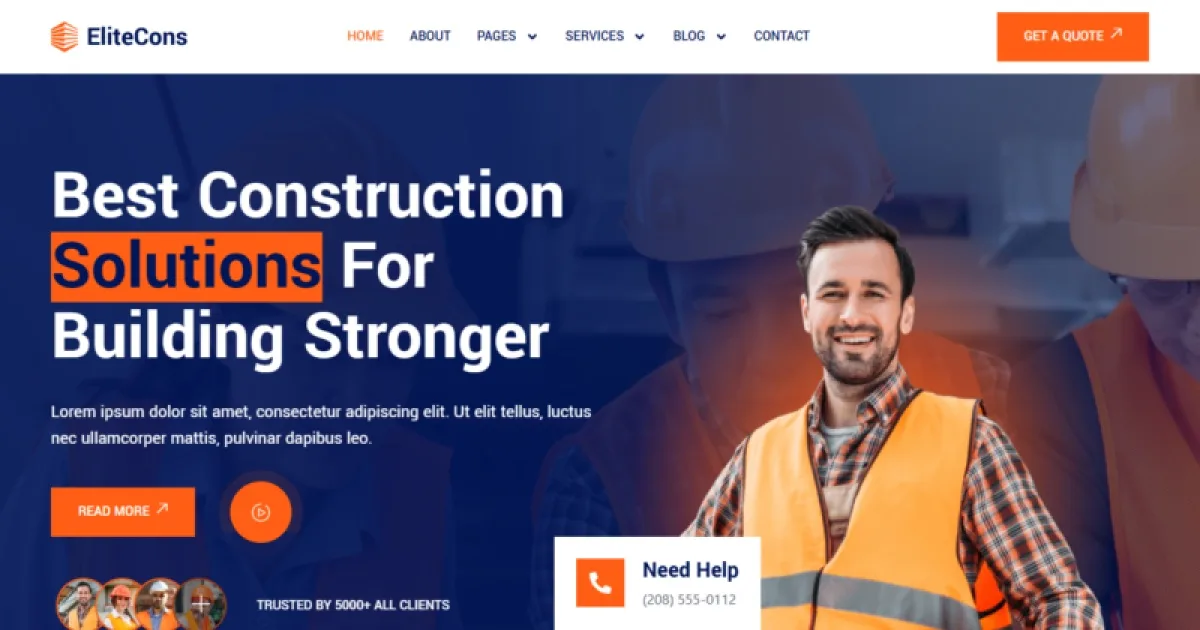Elitecons – Construction Building Elementor Pro Template Kit