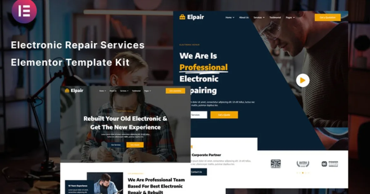 Elpair – Electronic Repair Services Elementor Template Kit