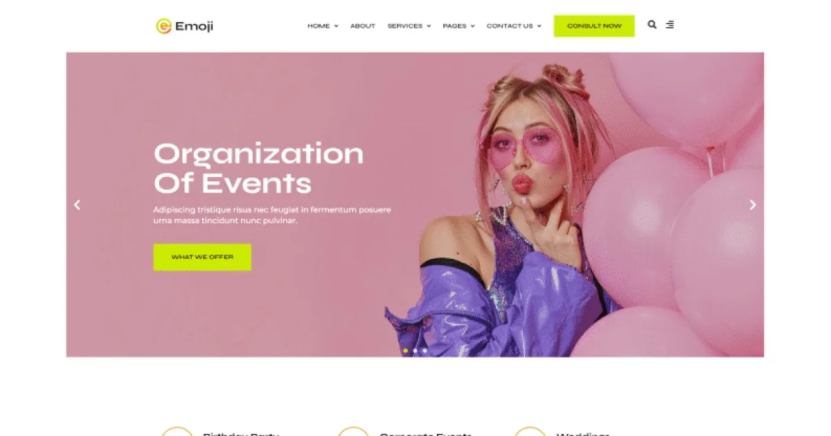 Emoji Event Agency Elementor Template Kit