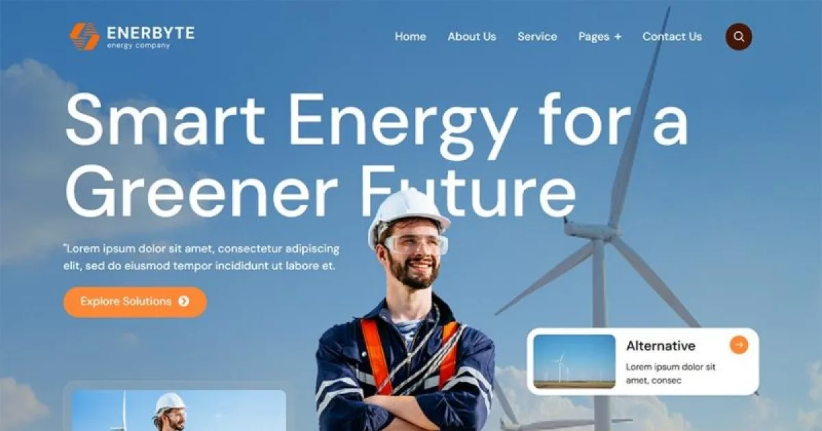 Enerbyte – Solar & Renewable Energy Elementor Template Kit