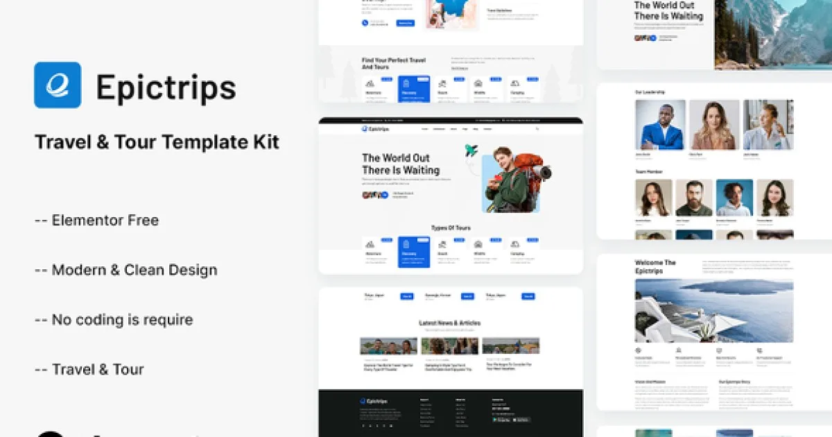 EpicTrips – Travel & Tour Elementor Template Kit - Official Release Preview