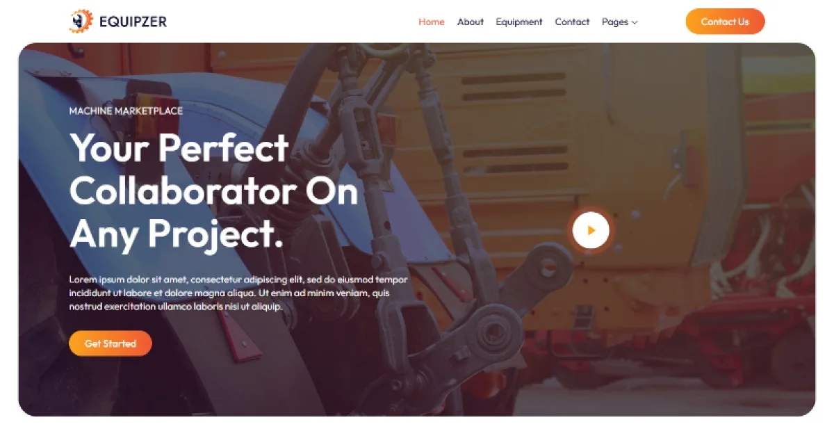 Equipzer – Machinery & Equipment Rentals Elementor Template Kit