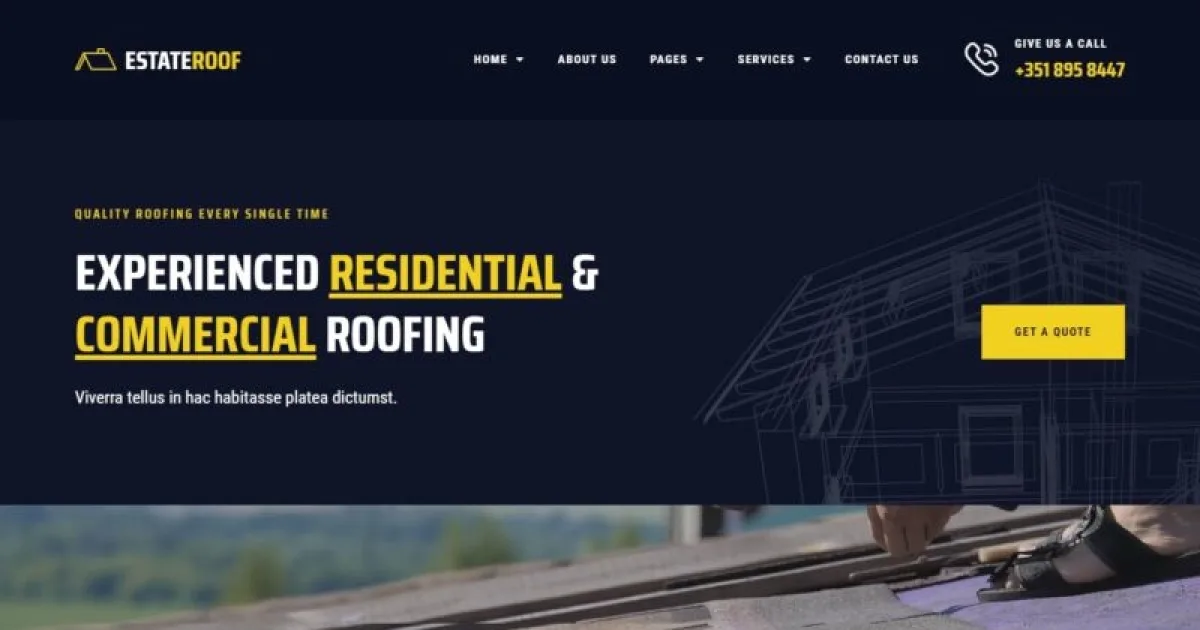 EstateRoof – Roofing Services Elementor Pro Template Kit