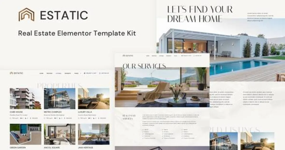 Estatic – Real Estate Elementor Template Kit