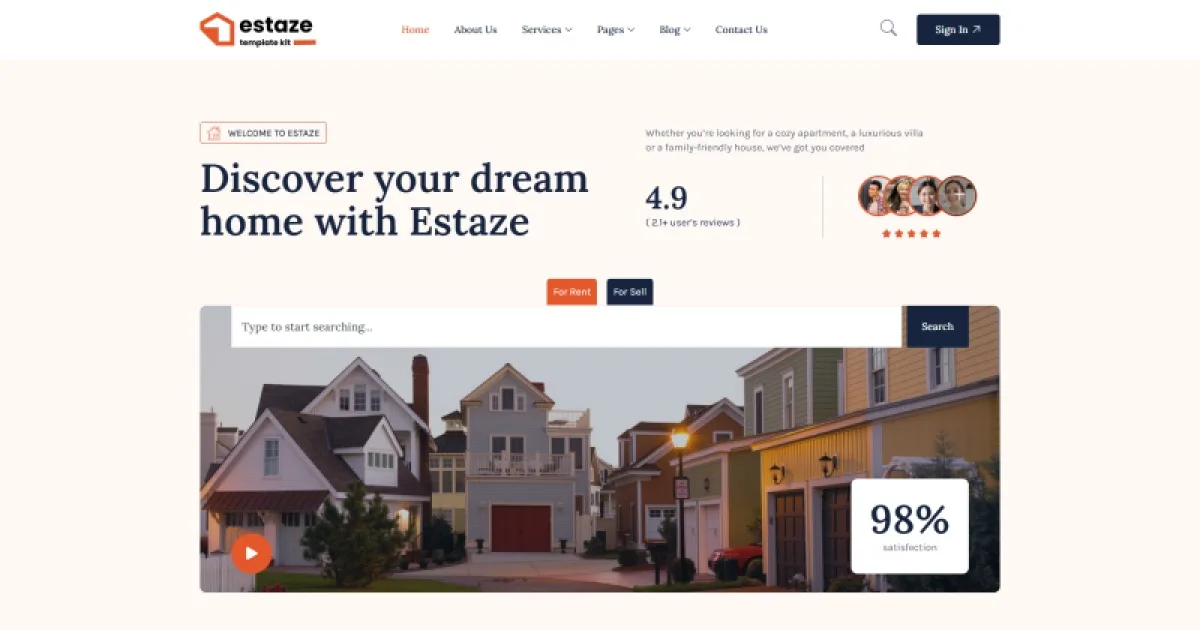 Estaze – Real Estate & Property Elementor Template Kit
