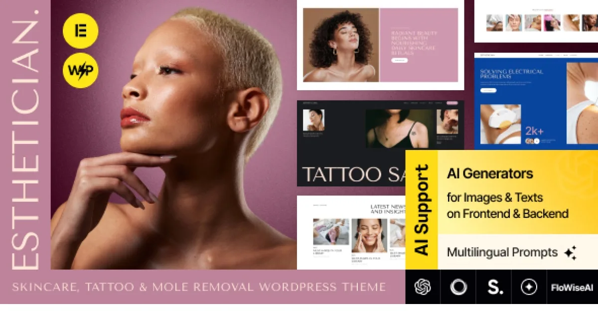 Esthetician – Skincare, Tattoo & Mole Removal WordPress Theme