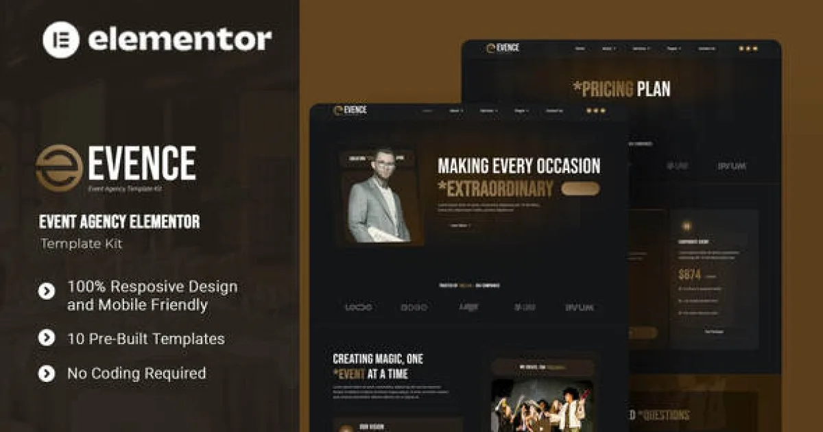 Evence – Event Agency Elementor Template Kit