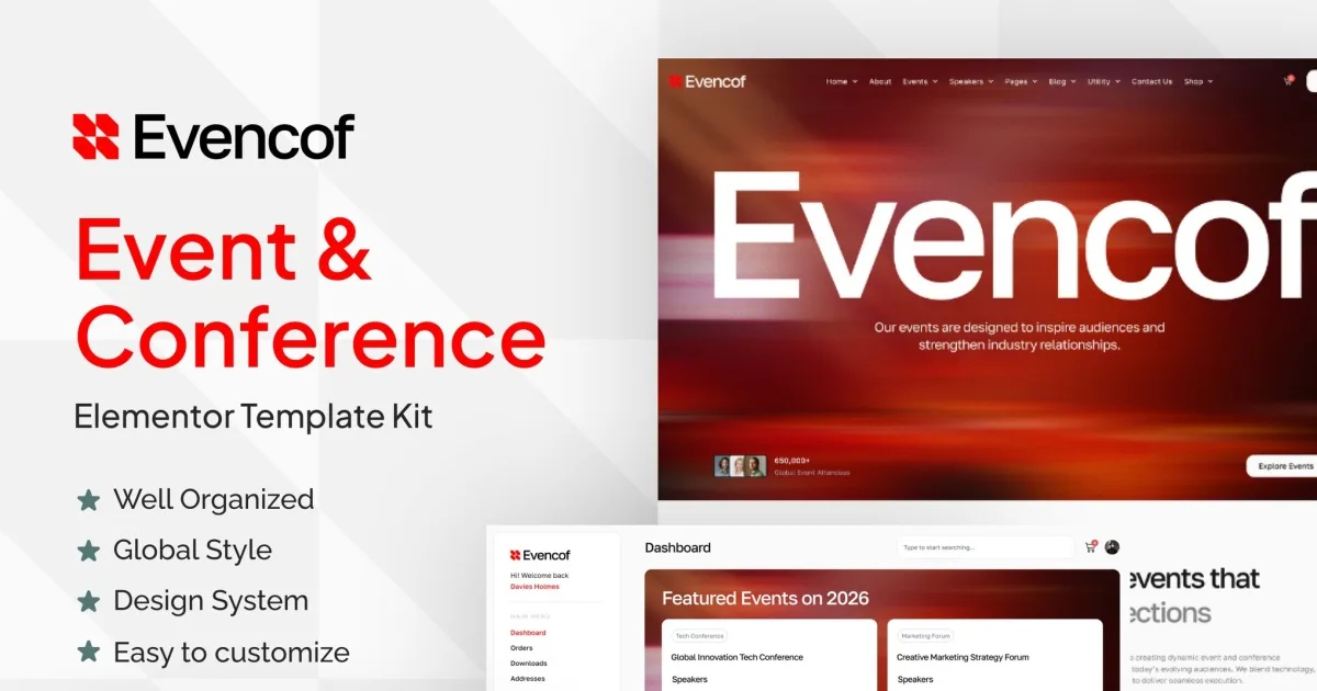Evencof – Event & Conference Elementor Template Kit