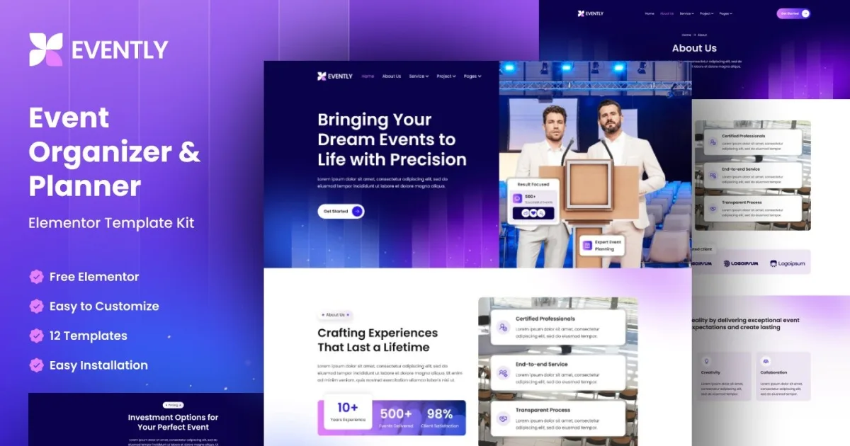 Evently – Event Organizer & Planner Elementor Template Kit