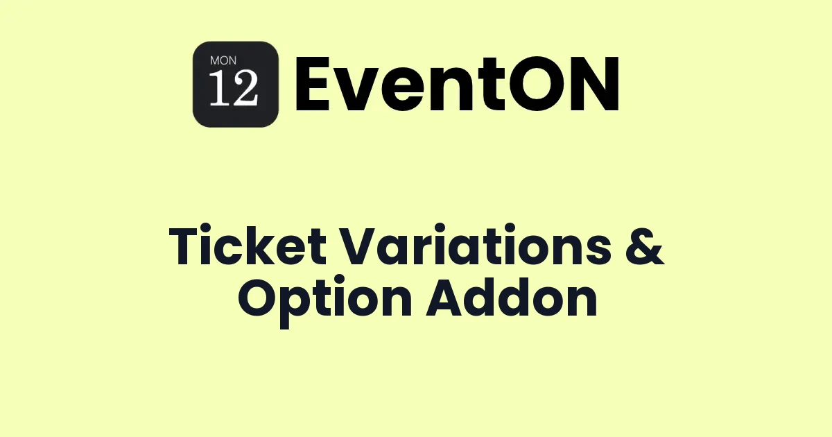 EventON Ticket Variations & Option