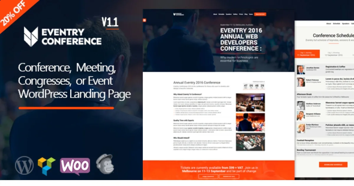 Eventry Theme – Conference Meetup Landing Page WordPress Theme