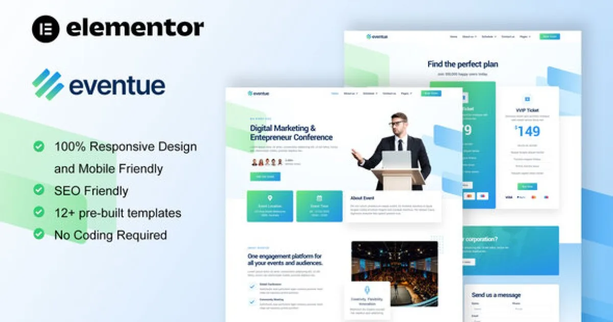 Eventue – Event & Conference Elementor Template Kit