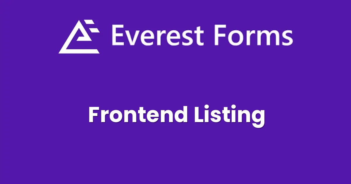 Everest Forms Frontend Listing