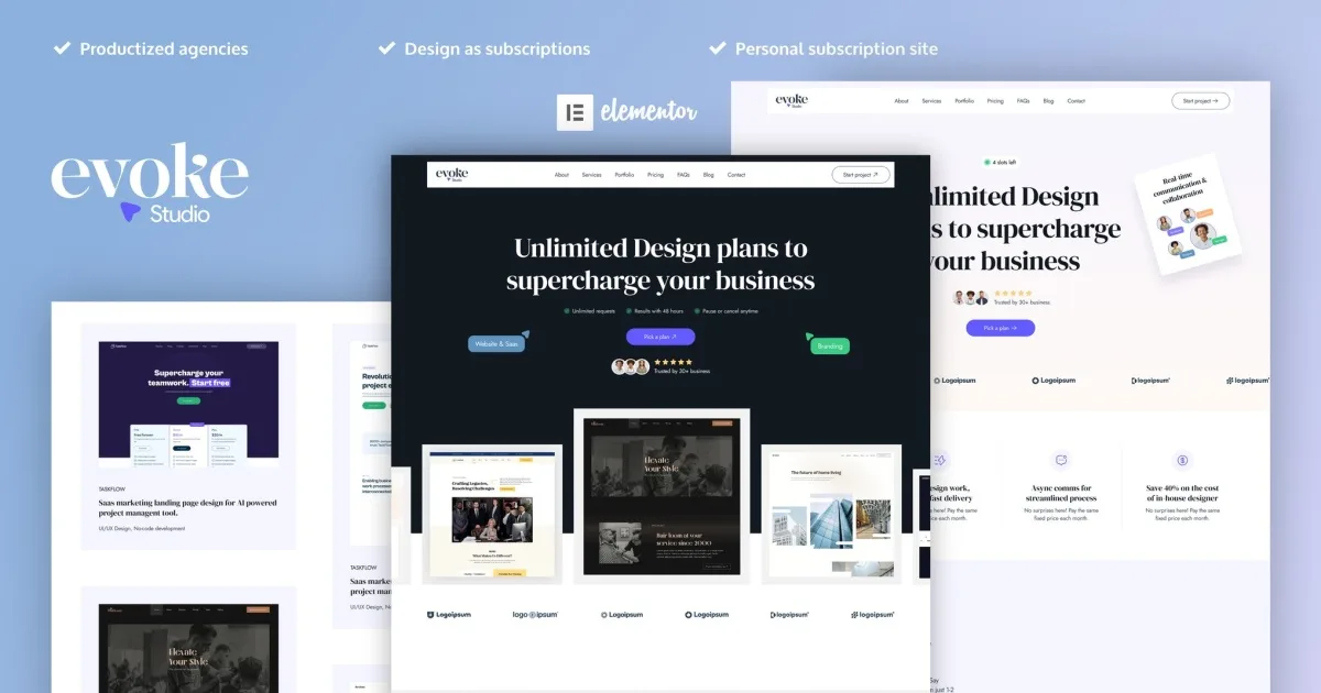EvokeStudio – Creative Digital Agency Elementor Pro Template Kit