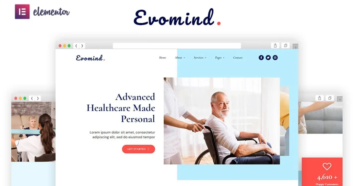 Evomind – Home Healthcare Services Elementor Template Kit