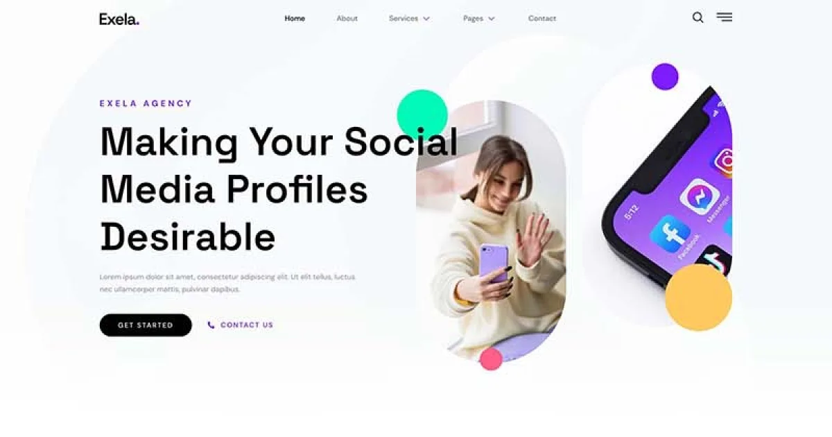 Exela – Social Media Marketing Agency Elementor Template Kit