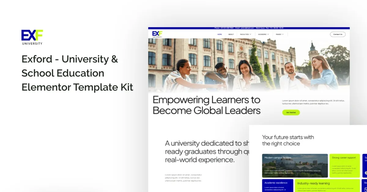 Exford – University & School Education Elementor Template Kit