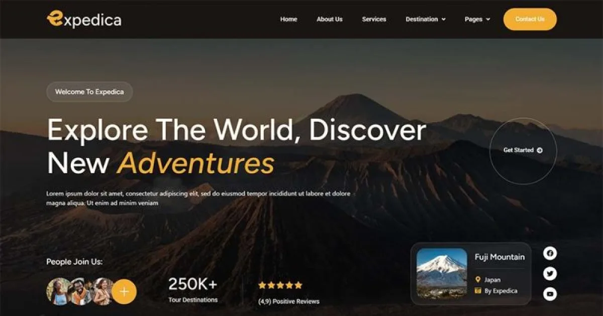 Expedica – Modern Tour & Travel Agency Elementor Template Kit