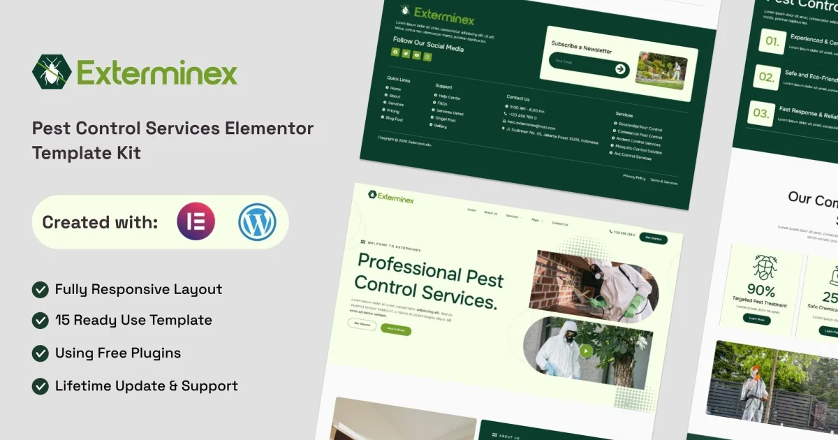 Exterminex – Pest Control Services Elementor Template Kit