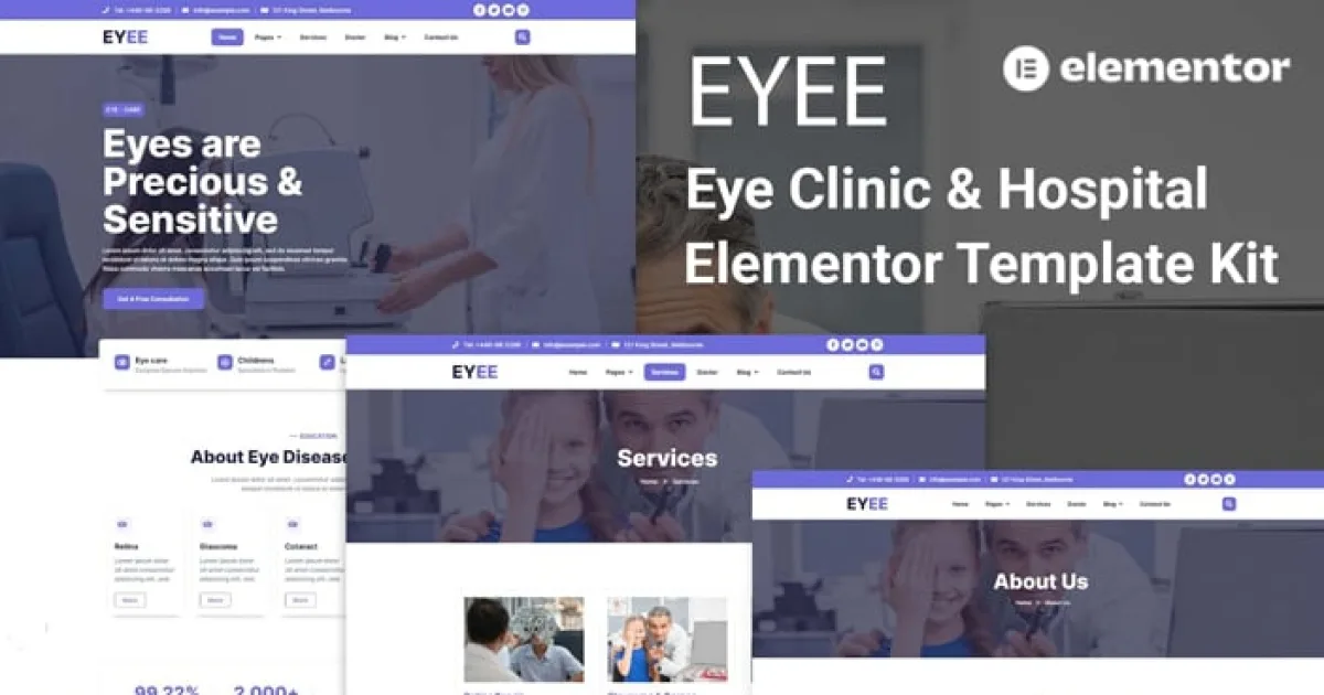 Eyee – Eye Clinic & Vision Care Elementor Template Kit