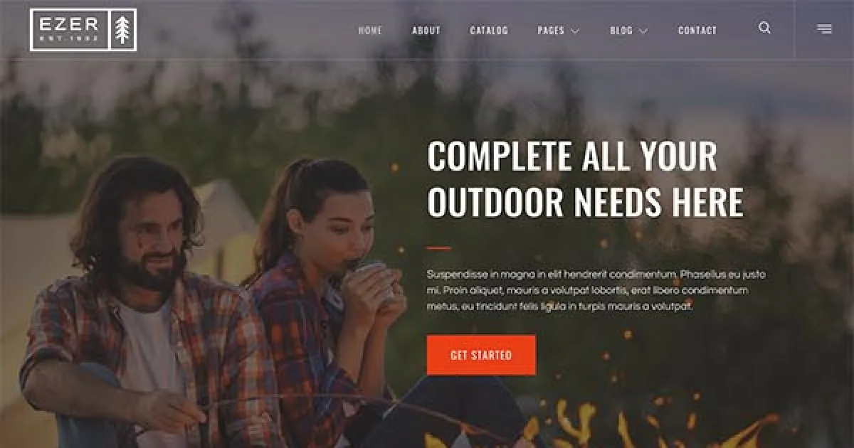 Ezer – Outdoor & Adventure Equipment Store Elementor Template Kit