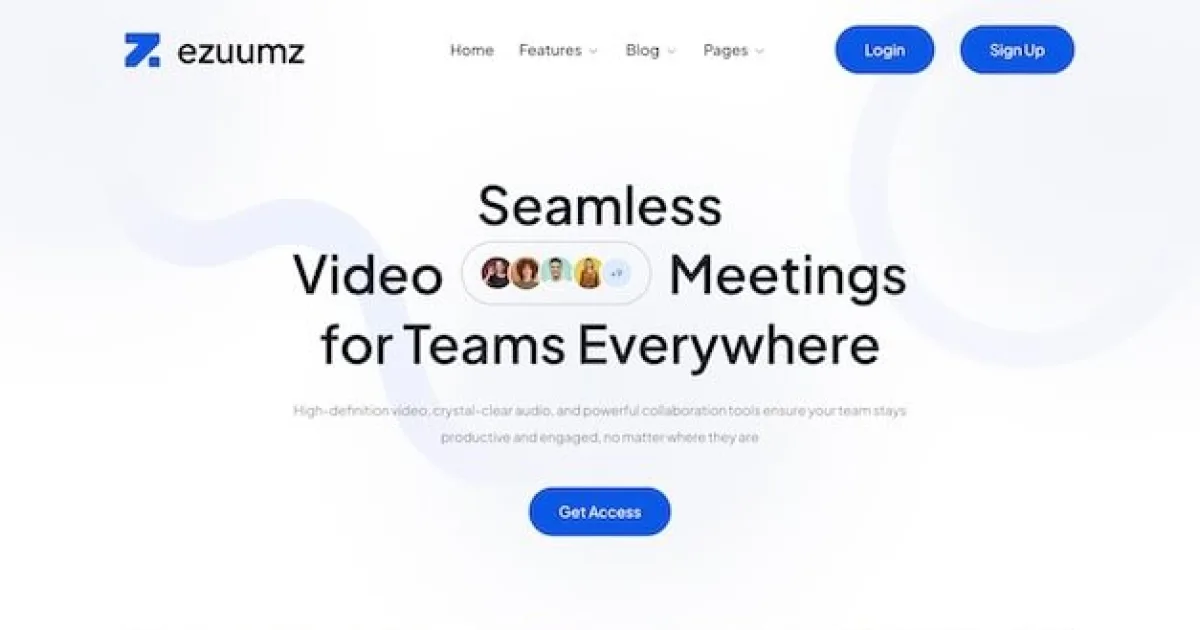 Ezuumz – Video Conferencing & Webinar App Elementor Template Kit