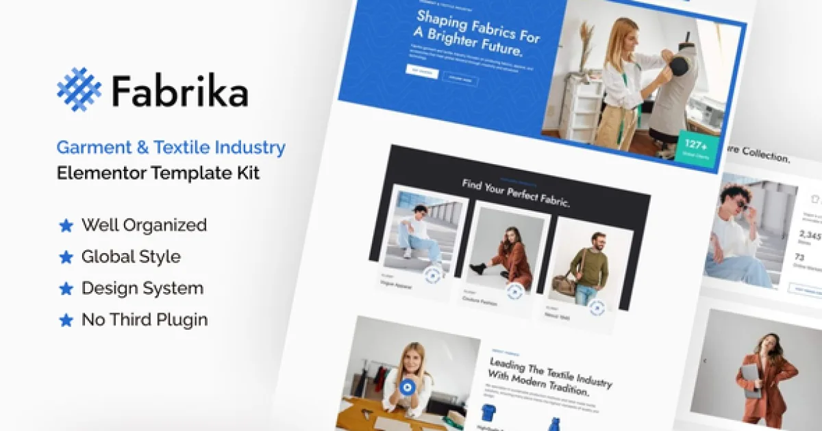 Fabrika Garment and Textile Industry Elementor Template Kit