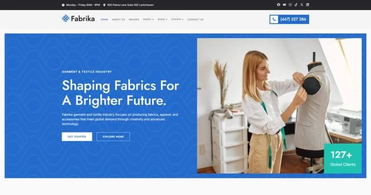 Fabrika – Garment & Textile Industry Elementor Template Kit