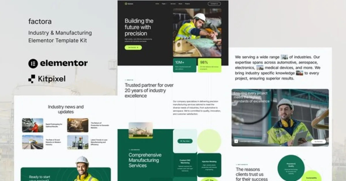 Factora – Industry & Manufacturing Elementor Template Kit