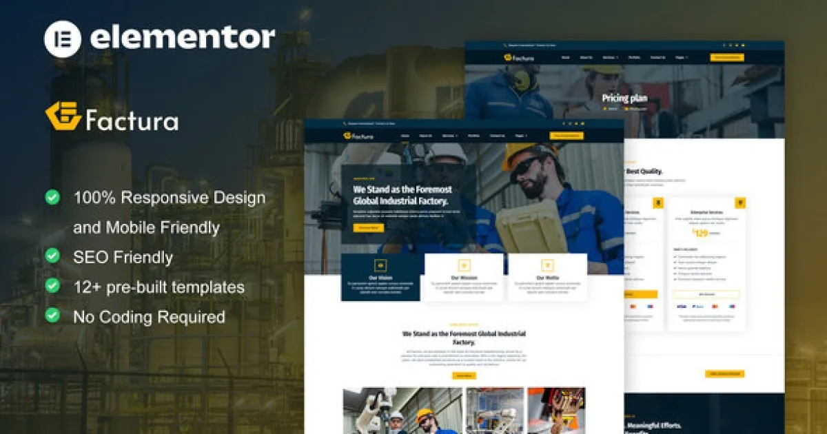 Factura – Industry & Manufacturing Elementor Template Kit