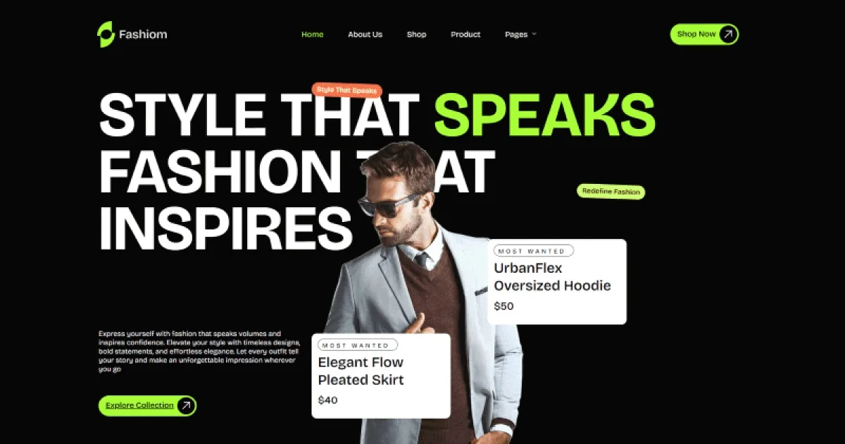 Fashiom – Fashion E-Commerce Store Elementor Template Kit for Clothing Brands and Online Boutiques