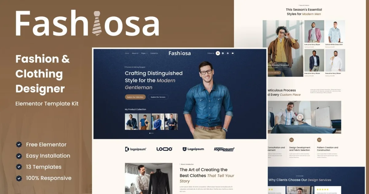 Fashiosa – Fashion & Clothing Designer Elementor Template Kit