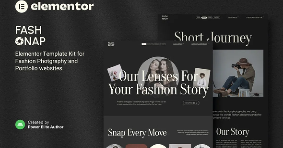 Fashnap – Fashion Photography & Portfolio Elementor Template Kit