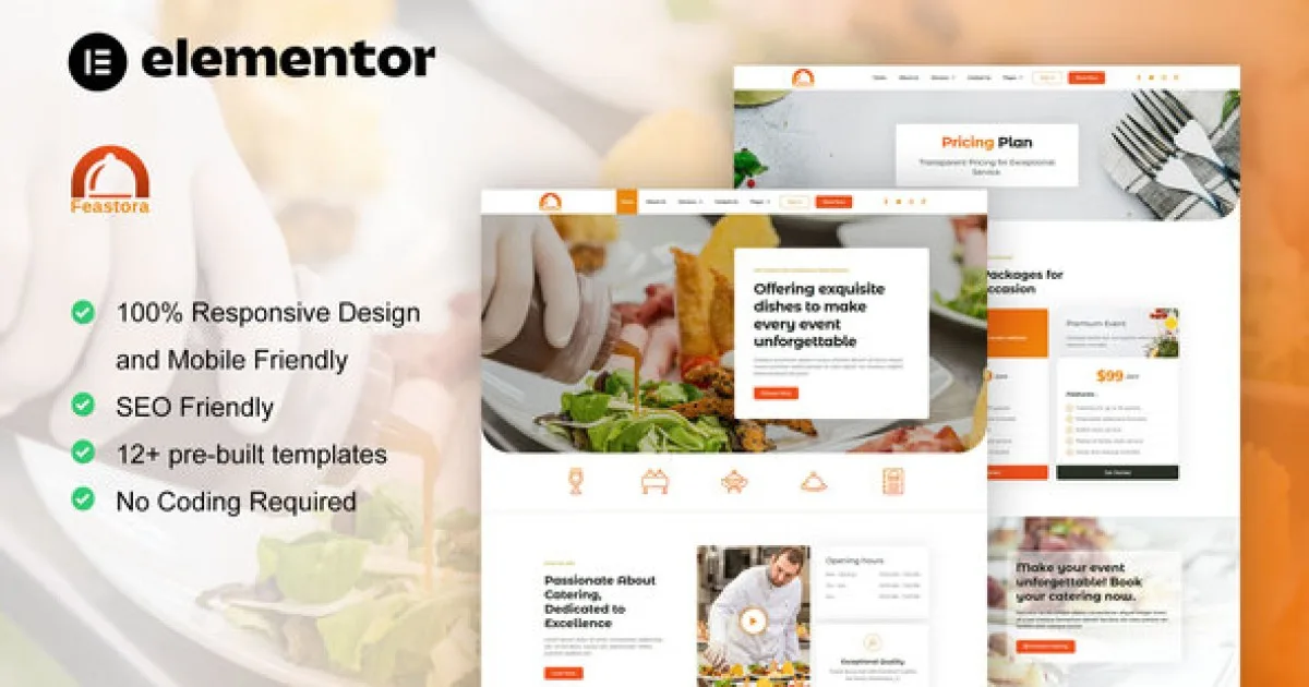 Feastora – Restaurant & Catering Service Elementor Template Kit - Official Release Preview