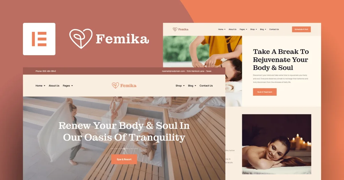 Femika – Spa Center & Wellness Elementor Pro Template Kit