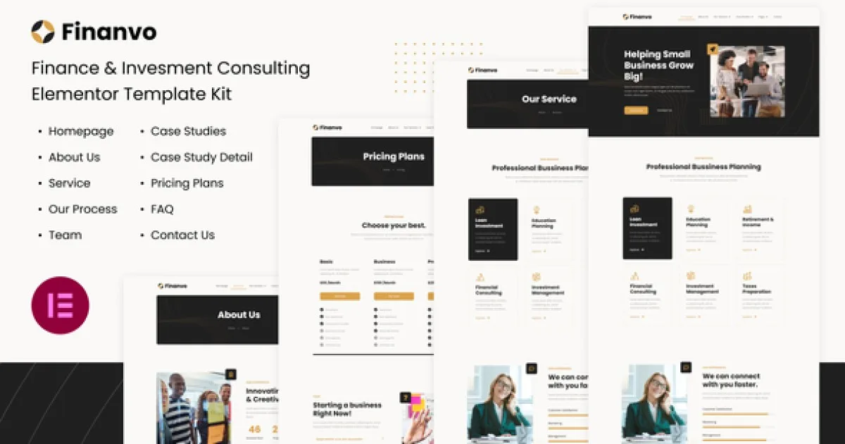 Finanvo | Finance & Investment Consulting Elementor Template Kit