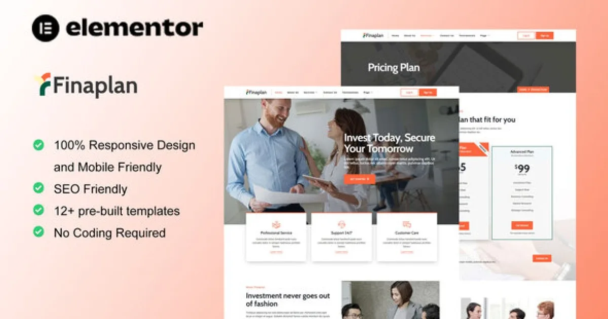 FinaPlan – Finance & Investment Elementor Template Kit