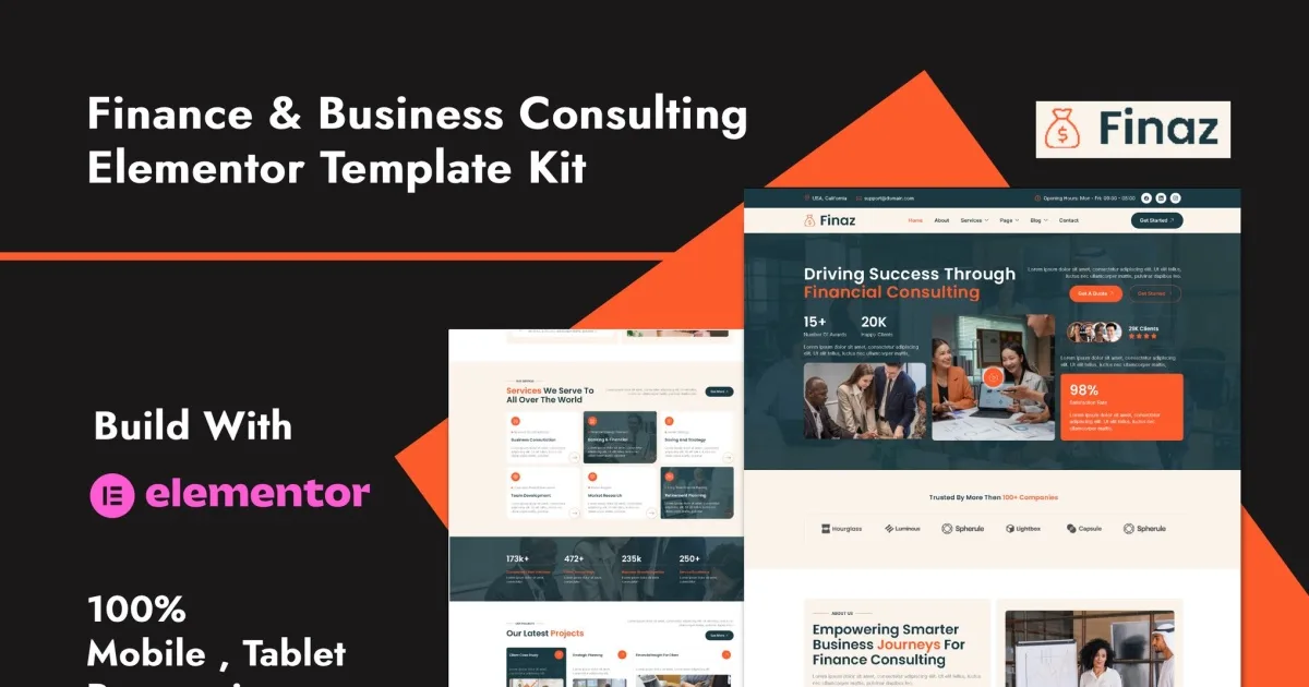 Finaz – Finance & Business Consulting Elementor Template Kit