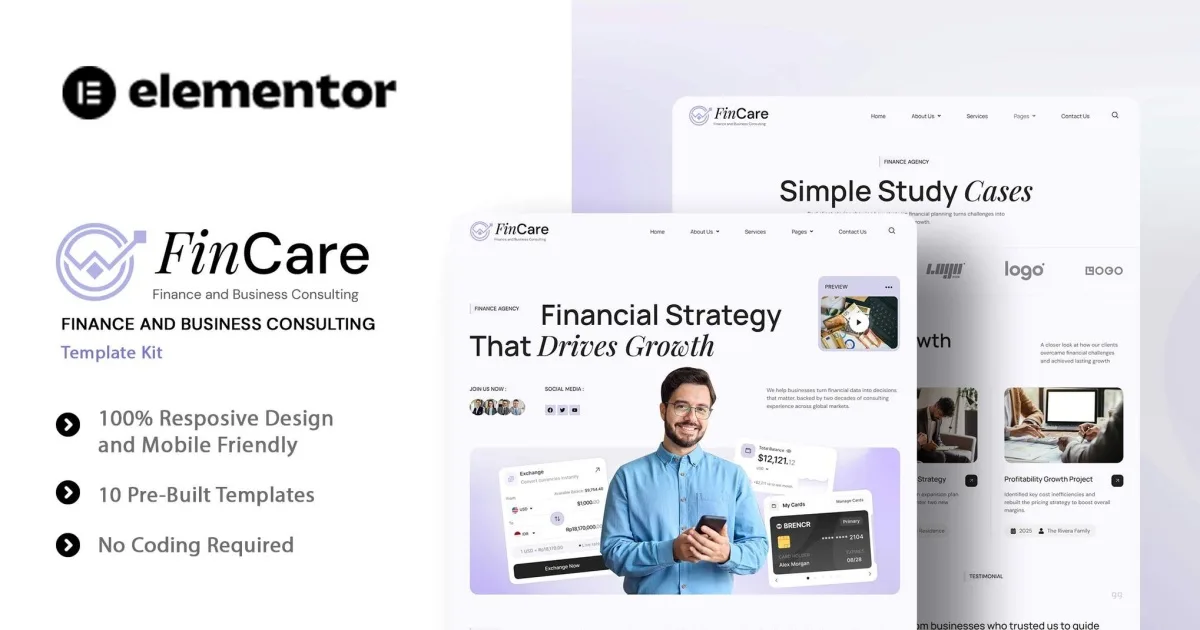 Fincare – Finance & Business Consulting Elementor Template Kit