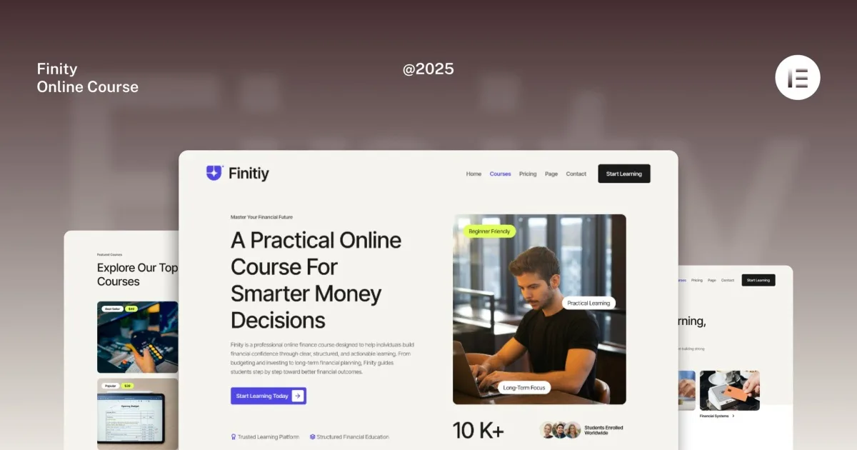 Finity – Financial Online Course Website Elementor Template Kits