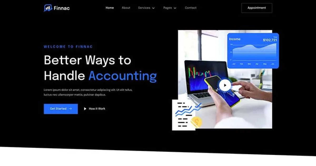 Finnac – Accounting & Finance Consulting Elementor Template Kit