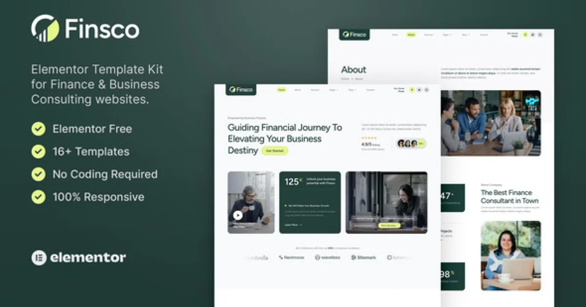 Finsco – Finance & Business Consulting Elementor Template Kit
