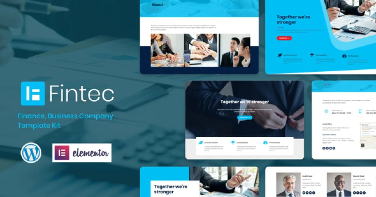 Fintec – Finance, Business Company Elementor Template Kit