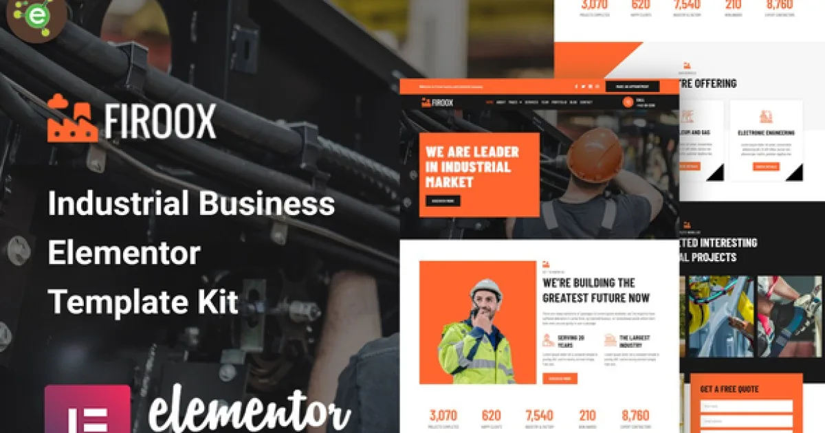 Firoox – Industrial Business Elementor Template Kit - Official Release Preview