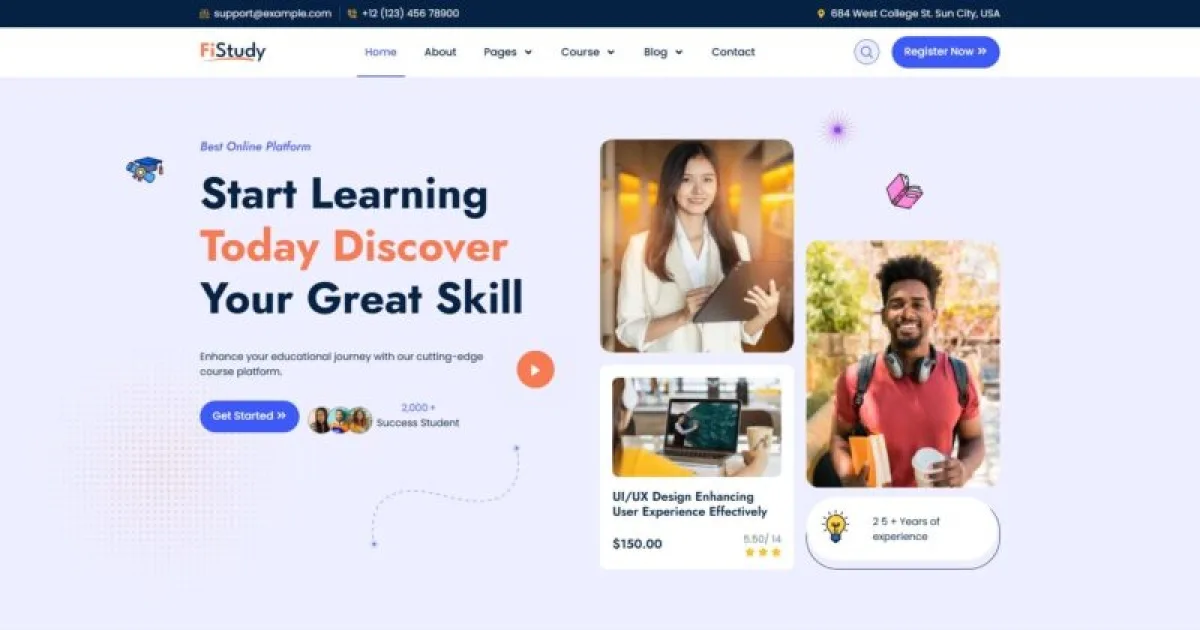 Fistudy – Education & Online Course Elementor Pro Template Kit