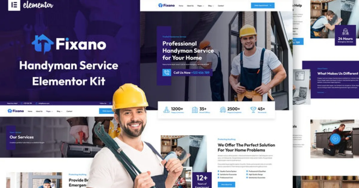 Fixano – Handyman Services Elementor Template Kit