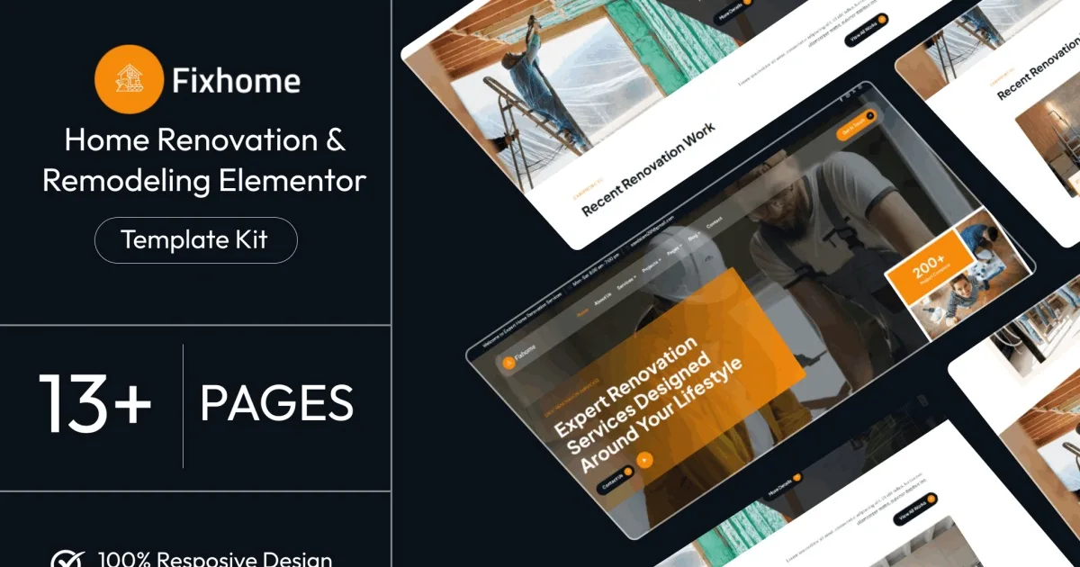 Fixhome – Home Renovation & Remodeling Elementor Template Kit