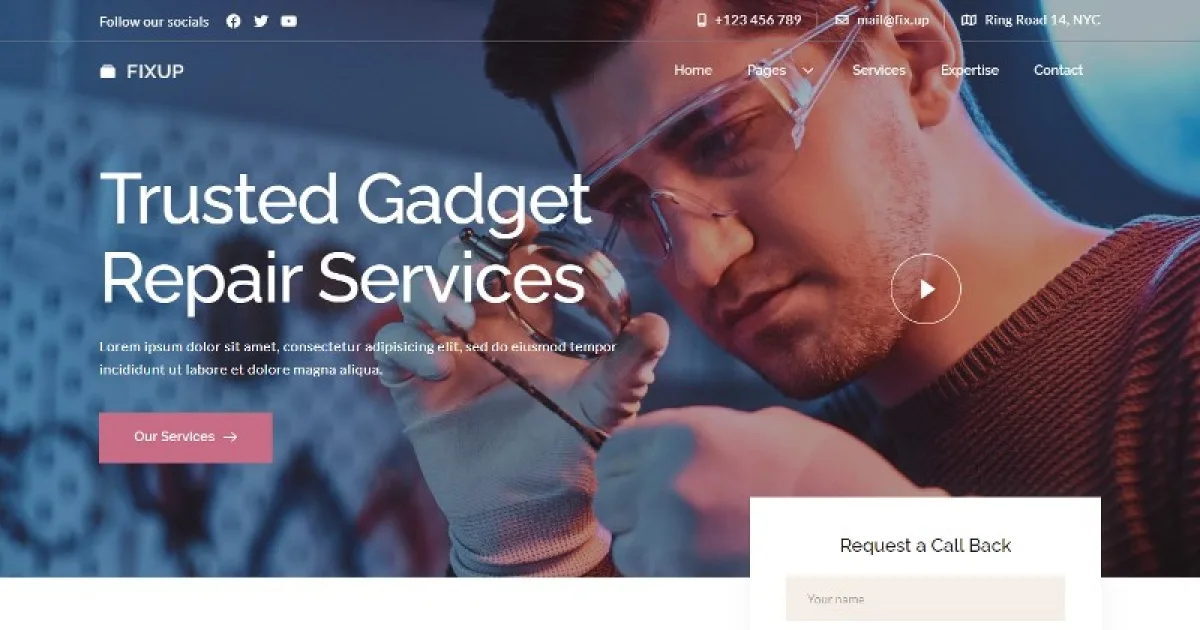 FixUp – Gadget Repair Services Elementor Template Kit