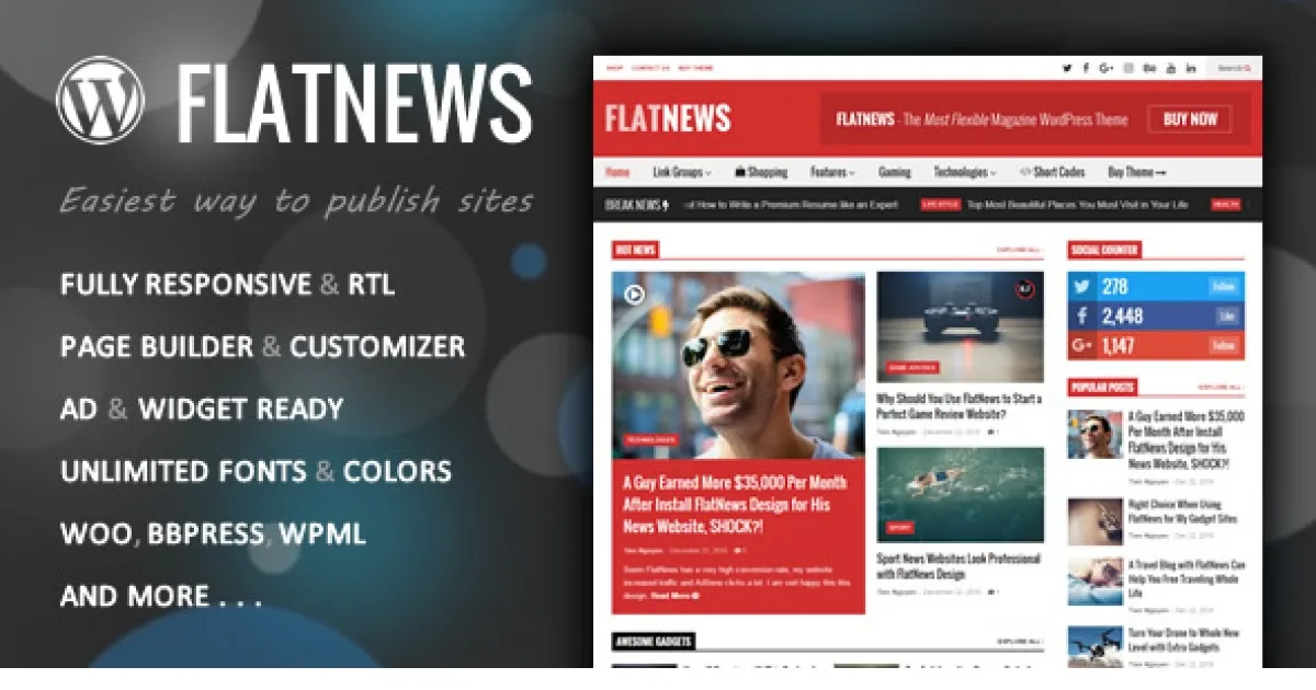FlatNews WordPress Theme - Official Release Preview