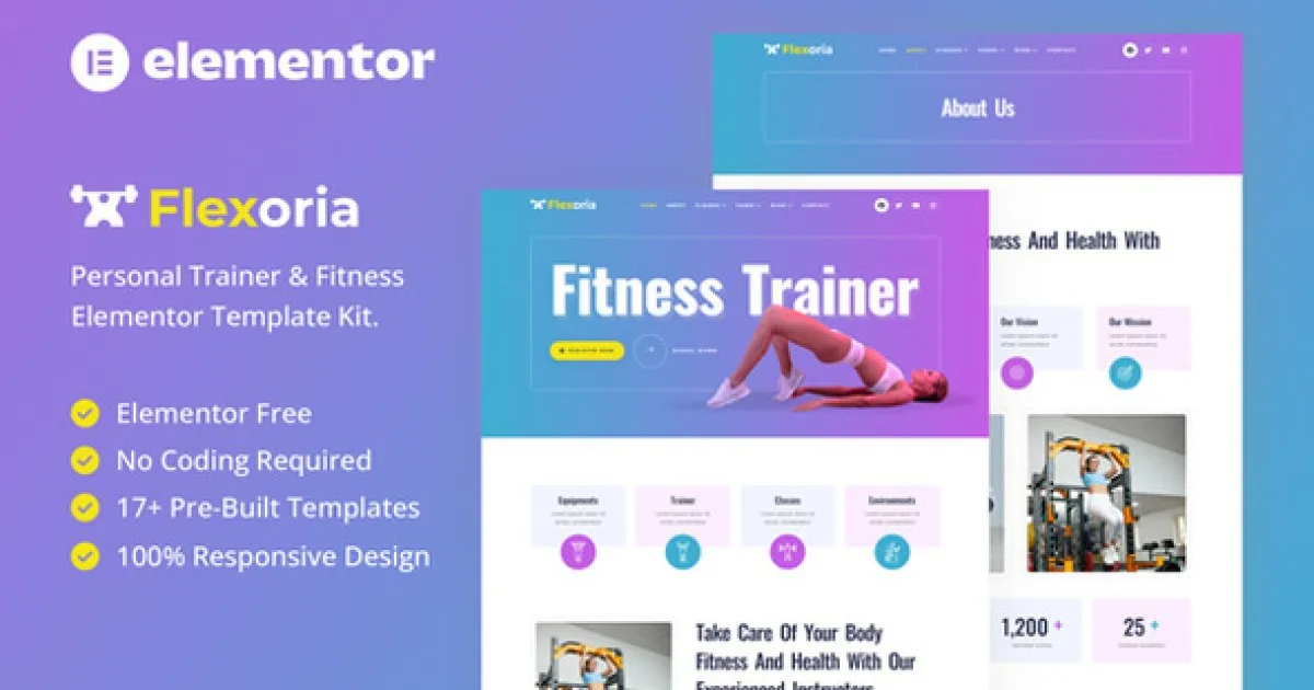 Flexoria – Personal Trainer & Fitness Elementor Template Kit